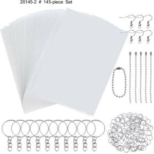 Krimpkous Vel Plastic Kit 33/145/198 Pcs Shrinky Art Papier Perforator Sleutelhangers Potloden Diy Tekening art Supply