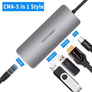 Ventie Thunderbolt 3 Dock USB Hub Type C naar HDMI USB3.0 RJ45 Adapter voor MacBook Samsung Dex S8/S9 huawei P20 Pro usb c Adapter