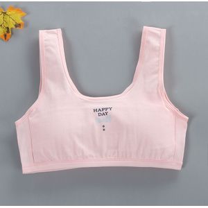 Teenages Meisjes Beha Kind Gelukkige Dag Letters Print Lingerie Sport Tank Vest Mid-Leeftijd Brasserie Onderkleding Met Pad Cup voor 7-12T