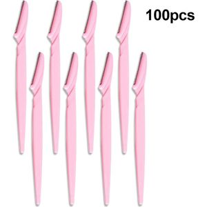 100 Stuks Wenkbrauw Scheermes Dermaplaning Pijnloos Draagbare Facial Scheerapparaat Trimmer Wenkbrauw Trimmer Wenkbrauw Trimmer Makeup Tools