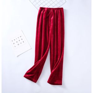 Slaap Bodems Vrouwen Solid Simple Koppels Flanellen Zachte Comfortabele Womens Koreaanse Stijl Winter Pyjamabroek Dagelijks Nachtkleding Trendy