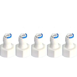 5 Pc 1/2 "Interne Discussie Aan 1/4" Straight Connector Ro Water Fitting Tune Quick Connect Omgekeerde Osmose Wit snelle Verbinding
