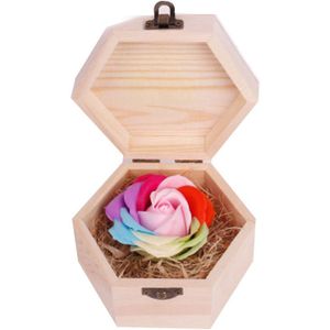 Houten Zeepkist Bloem Roos Kleine Houten Doos Hout Zeep Case Valentijnsdag Handgemaakte Bloem D6