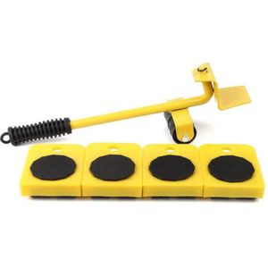 Meubels Lifter Zware Professionele Roller Bewegen Tool Set Wiel Bar Mover Sliders Transporter Kit Trolley Voor 100Kg/220Lbs
