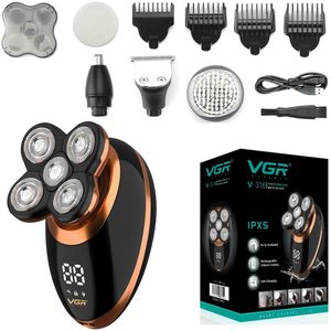 5in1 Grooming Elektrische Scheerapparaat Kit Nat Droog Voor Mannen Baard Trimmer Scheerapparaat Oplaadbare Bald Head Scheren Machine