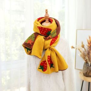 Koreaanse herfst en winter aankomst sjaal mannen en vrouwen paar lange grote zachte outdoor sjaal warm Aardbei print outdoor sjaal