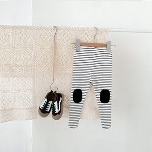 Lente En Herfst Baby Leggings Gestreepte Leggings Leggings Knie Creeping Leggings Comfortabele Koreaanse Vrouwelijke Baby Jongen Broek