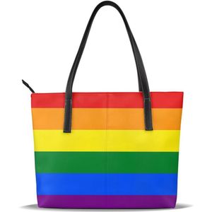 Regenboog Handtas Rainbow Top-Handvat Tassen Vrouw Trend Lederen Draagtas Tiener Shopper Grote Vrouwen Handtassen