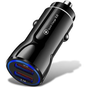 Dual Usb Car Charger Quick Charge 3.0 4.0 3.1A 18W Voor Huawei Mobiele Telefoon Opladers Snel Opladen Adapter Mini usb Auto-Oplader