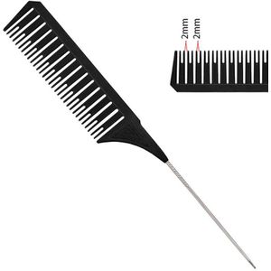 Professionele Kappers Kam Stalen Tip Tail Pick Verven Kam Salon Benadrukken Haar Kam Anti Statische Kapper Haar Knippen Kam
