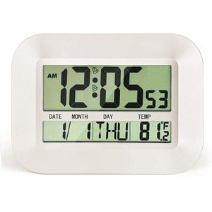 Grote Lcd Digitale Wandklok Thermometer Indoor Outdoor Temperatuur Zender Radio Controlled Wekker Rcc Tafel Kalender