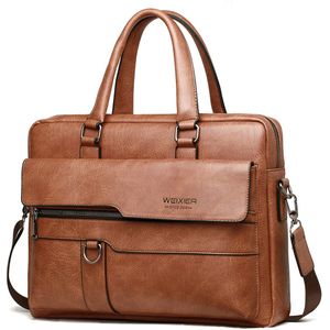 2022 Mannen Aktetas Tas 14 Inch Laptop Tas Business Beroemde Pu Lederen Schoudertas Messenger Bags Kantoor Handtas