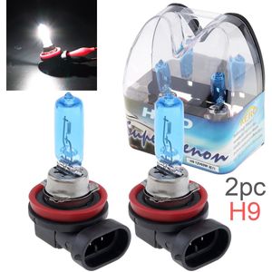 2 Stuks 12V H9 6000K Super Heldere Auto Halogeenlamp Koplamp Wit Licht Auto Head Light Lamp 65W Parking Lichtbron