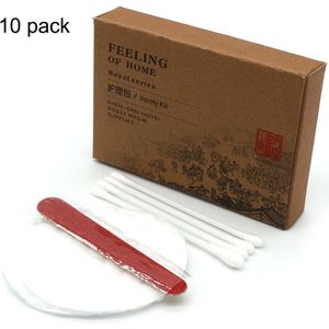10 Packs Reizen Hotel Wegwerp Nail Care Pakket Wattenstaafjes Nagelvijl Katoen Pads