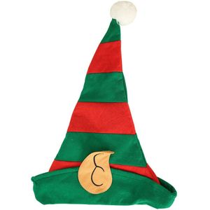 Non-woven Kerstmuts Elf Oren Rood En Groen Gestreepte Hoed Kids Volwassen Kinderen Cap Christmas Party Decoratie jaar Gifts2021