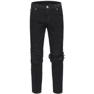 Harajuku High Street Gat Patchwork Slim Biker Denim Broek Mannen Verzwakte Ripped Jeans Broek Plus Size Hip Hop Cargo broek