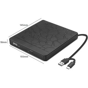 Usb 3.0 Type-C Externe Optische Drive Speler Schrijver Voor DVD-ROM CD-ROM CD-RW Brander Reader Player Voor Laptop Macbook pc