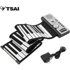 TSAI Piano Elektronische Zwart-wit 61 Toetsen Universele Flexibele Roll Up Soft Keyboard Piano voor guitarra spelers populaire