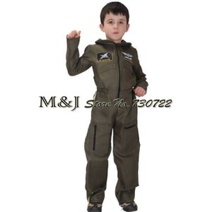 ! Halloween kinderen politieagent kleding naval uniform/luchtmacht knappe wit ruimte model spelen een kostuum