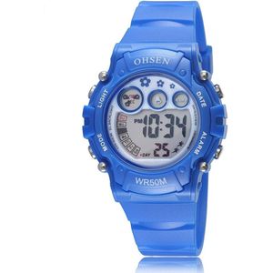 Ohsen Kids Jongens/Meisjes Digitale Horloge Led Shock Horloge Zwarte Rubber Strap Kind Waterdichte Sport Horloge Relogio