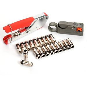 Coaxiale Kabel Handleiding Krimptang Set Kit Kabel Tang Crimper Strippen Krimptang Met Compressie Connectors