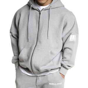 Lente Mannen Sport Jas Losse Zip Up Hooded Hoodie Mannelijke Jas Sweater Leisure Jogger Running Workout Atletische Jas Uitloper