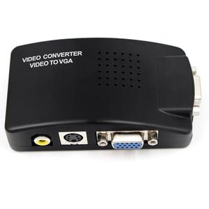 Wiistar TV RCA Composite S-Video AV In PC Mac VGA Lcd Out Converter Adapter Box