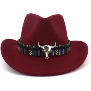 Mannen Vrouwen Retro Vilt Cap Western Cowboy Brede Rand Cap FEA889