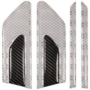 HYZHAUTO 2Pcs Auto Blad Board Reflecterende Sticker 3D Koolstofvezel Truck Auto Motorfiets Reflecterende Waarschuwing Strips Anti-Kras