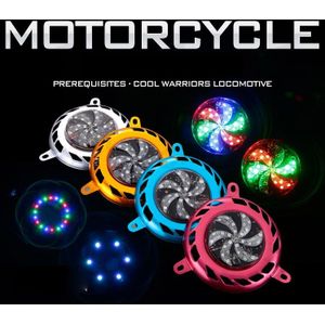 Motorfiets Scooter Motor Koelventilator Cover Ghost Fire Met Kleurrijke Verlichting Bladeren Stijl Voor GY6 125 150 152