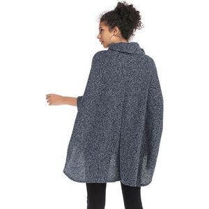 Herfst & Winter Cloak Truien Voor Vrouwen Batwing Mouw Onregelmatige Coltrui Streetwear Vrouw Kleding Uitloper Trui