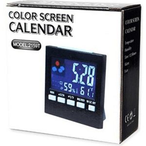 Multifunctionele Digitale Kleurrijke Lcd-scherm Weerstation Wekker Thermometer Hygrometer Temperatuur Vochtigheid Tester