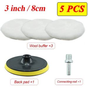 5Pcs Universele Auto Polish Pad 3/4 Inch Zachte Wol Machine Waxen Polijstmachine Auto Lichaam Polijsten Schijven Detailing Cleaning Goederen