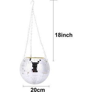 Spiegel Halfrond Bloempot Opknoping Mand Basketbal-Vormige Opknoping Pot Spiegel Bal Bloempot Kantoor Tuin Ornamenten
