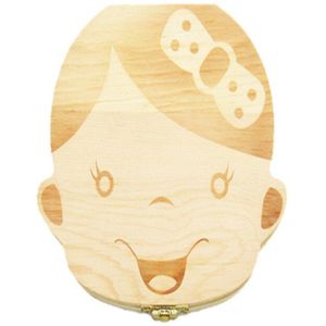 Tand Opbergdoos Voor Kinderen Mini Multifunctionele Tand Houder Houten Opslag Case Voor Baby Tanden