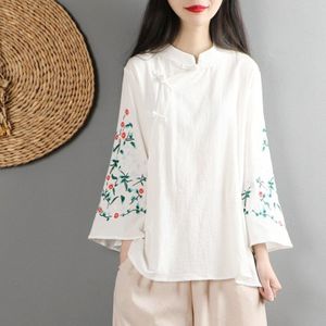 Vrouwen Kleding Borduurwerk Tops Tang Kostuum Chinese Stijl Shirts Traditionele Qipao Cheongsam Blouse Voor Dame 10237