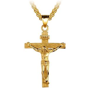 Religieuze Sieraden Eenvoudige Dagelijkse Jesus Kruisbeeld Moderne Mannen Ketting Cross Hanger Staal Dating Party Stijlvolle Banket Bid Mode