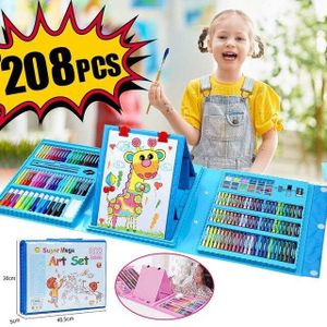 208 Stuks Kids Schilderen Art Set Kleurpotlood Krijt Aquarellen Pennen Tekening Set Art Marker Pennen Kantoorbenodigdheden Supplies