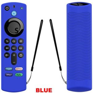 1Pc Afstandsbediening Geval Vervanging Voor Tv Stick Alexa Voice Remote (3rd Gen) Release Siliconen Beschermhoes Mouwen Met Lanyard