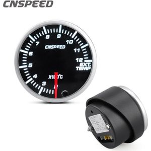Cnspeed 2 Inch 52Mm Auto 12V Uitlaatgastemperatuur Gauge 200-1200 °C Led 10-Kleur uitlaatgastemperatuur Gauge
