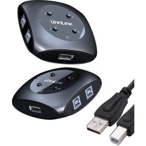 Unnlink 2/4 Ports USB Switch Selector Hotkey 2/4 PCs Computers Laptops Share USB Device Switcher Box For U Disk Scanner Printer