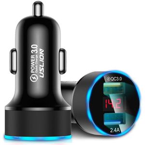 Uslion 3A Mini Dual Usb Car Charger Voor Iphone 11 Xs Max Usb Snelle Auto Opladen Mobiele Telefoon Oplader Adapter voor Samsung Xiaomi