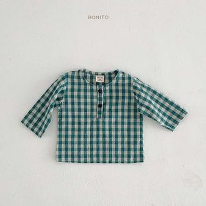 Herfst Baby Jongen Katoen Lange Mouwen Tops Shirt Pasgeboren Peuter Jongens Plaid Shirts Baby Boy Kleding 0-24M