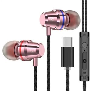In-Ear Wired Oortelefoon Type-C Muziek Sport Oordopjes Voor Samsung Xiaomi Mi 8 Huawei P20 P30 Leeco usb Type C Metalen Headset Met Microfoon
