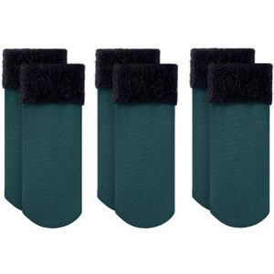 3 Pairs Winter Warm Vrouwen Sokken Effen Kleur Dikker Thermische Sokken Zachte Plus Fluwelen Sokken Casual Sneeuw Sokken Thuis Vloer zwarte Sok