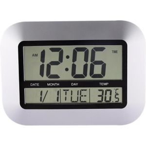 Grote Nummer LCD Digitale Wandklok Tafel Desktop Wekker Moderne Temperatuur Thermometer Hygrometer Snooze Kalender