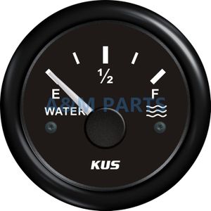 Kus Boot Water Niveau Gauge Marine Auto Vloeibare Niveau Indicator Zwart 0-190ohms 52Mm