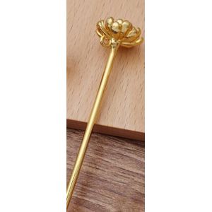 5pcs/lot 120mm Needle Flower Hair Sticks/Pins Hairpins Gold/Silve Color Hairwear DIY Accessories Findings