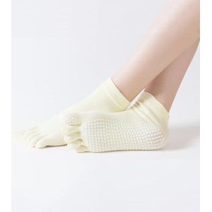 Reallion Vrouwen Anti-Slip Yoga Sokken Vingers Fitness Pilates Gym Vijf Teen Sport Sokken Katoen Kleurrijke Elastische Winter Sokken