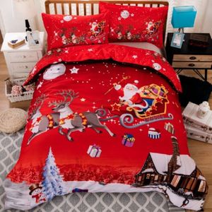 X-Mas Kerstcadeau Santa Twin King Queen Dubbele Beddengoed Kussensloop Sprei Dekbedovertrek Set Beddengoed Set